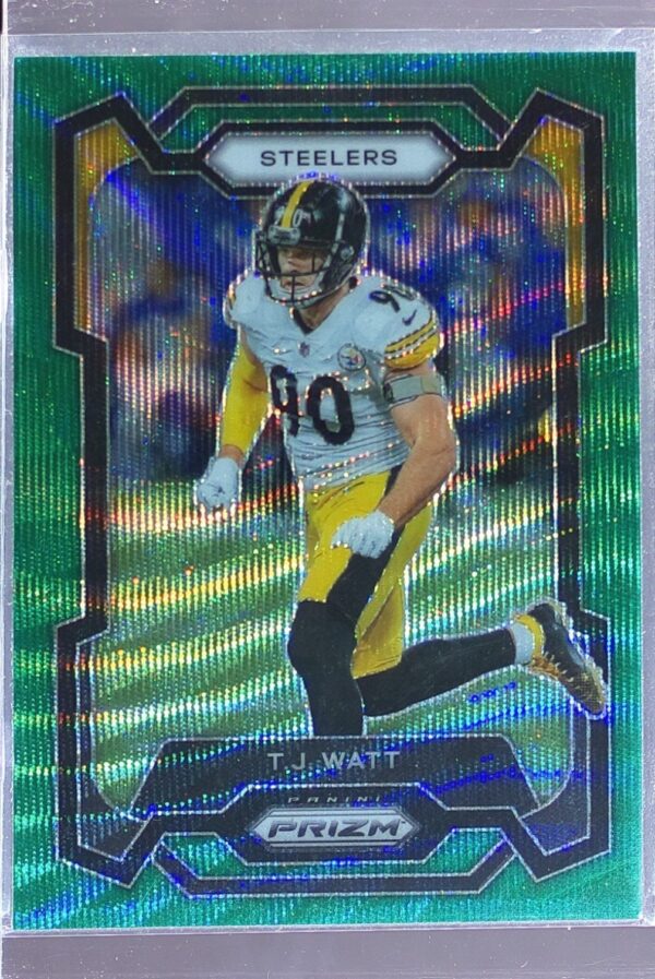 2023 Prizm T.J. Watt Green Wave #254 Steelers