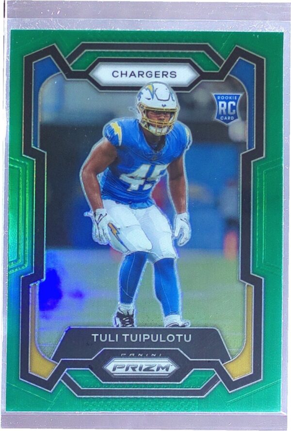 2023 Prizm Tuli Tuipulotu Green RC #354 Chargers