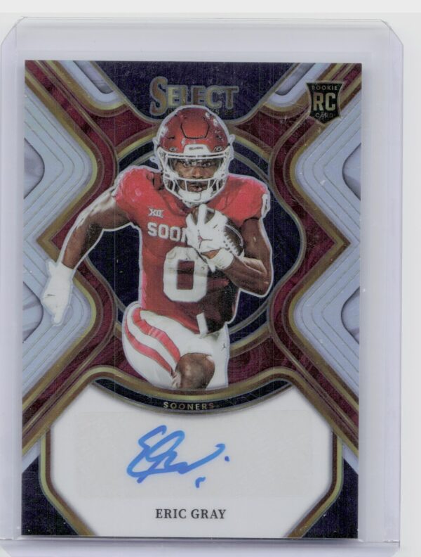 2023 Select Draft Picks Eric Gray AU #RS-EGR Sooners Rookie SIgnatures Silver