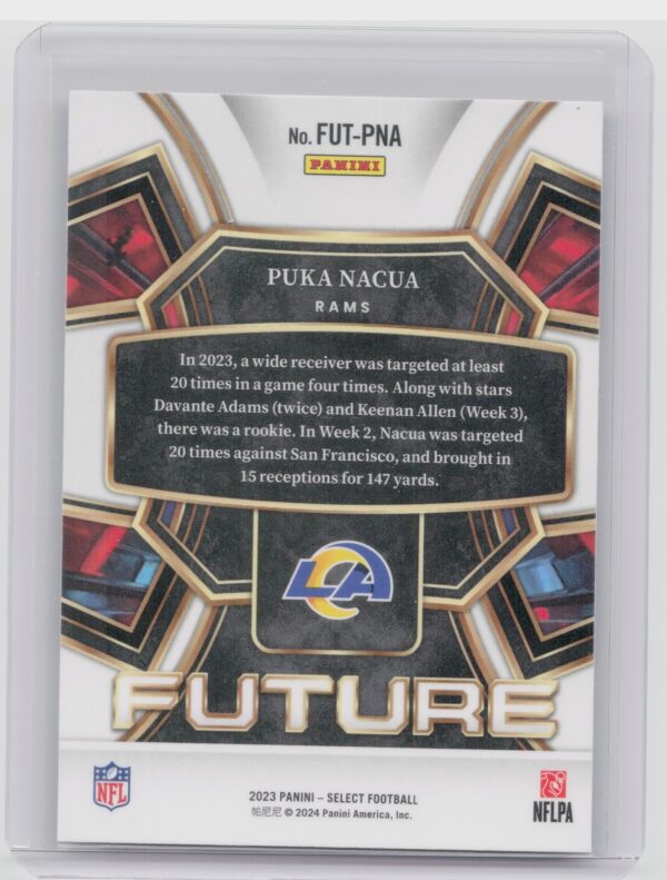 2023 Select Puka Nacua RC #FUT-PNA Rams Select Future - Image 3