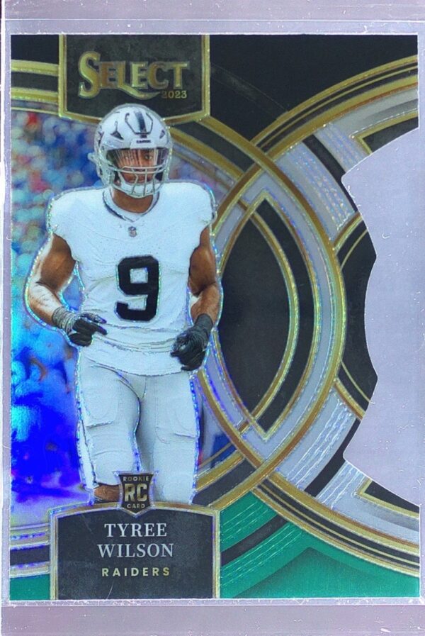 2023 Select Tyree Wilson Black and Green Prizms Die Cuts RC #119 Raiders