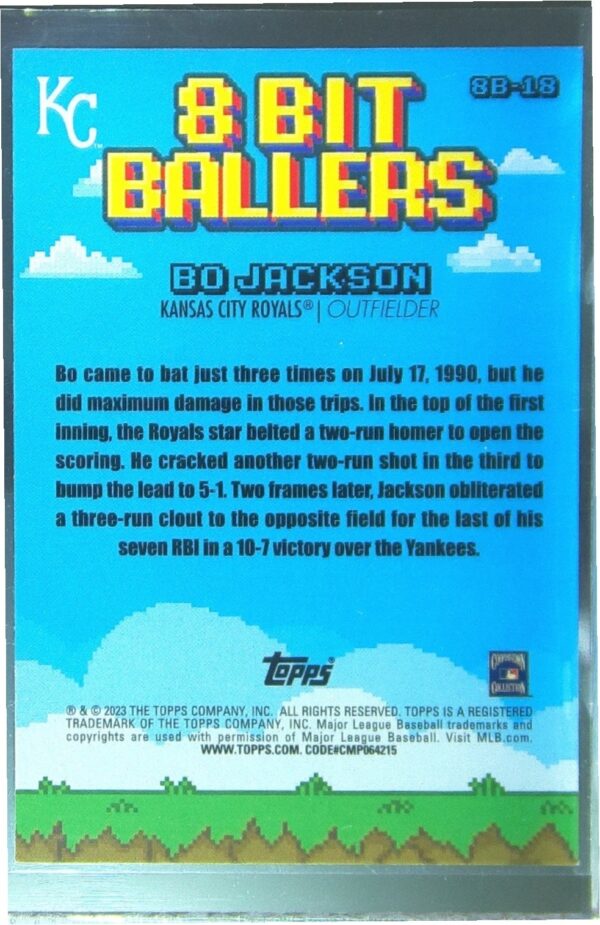 2023 Topps Big League Bo Jackson #8B-18 Royals 8 Bit Ballers - Image 3