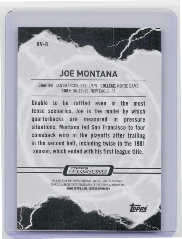 2023 Topps Composite Joe Montana Resurgence Voltaic  #RV-8 49ers - Image 3