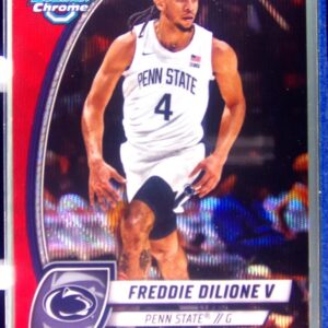 2024-25 Bowman University Chrome Freddie Dilione Red Wave Refractor #96 Lions