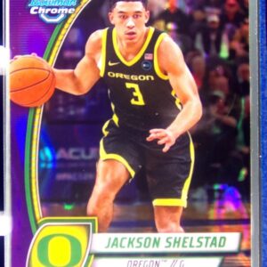 2024-25 Bowman University Chrome Jackson Shelstad Purple Lava Refractor RC #77