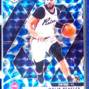 2024-25 Mosaic Malik Beasley Reactive Blue Mosaic #130 Pistons