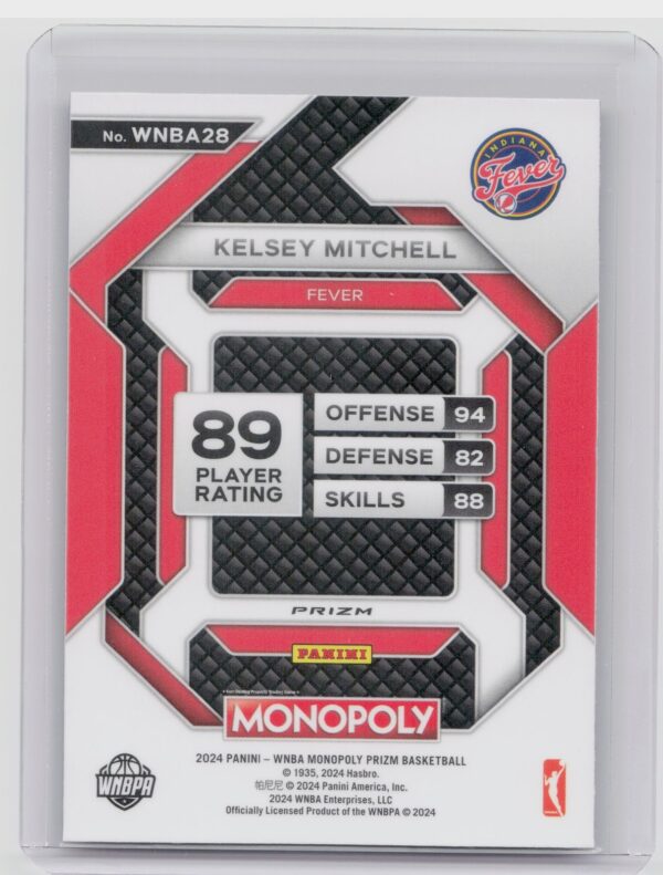 2024-25 Panini Prizm Monopoly WNBA Kelsey Mitchell WNBA28 Fever All Star Red Cla - Image 3