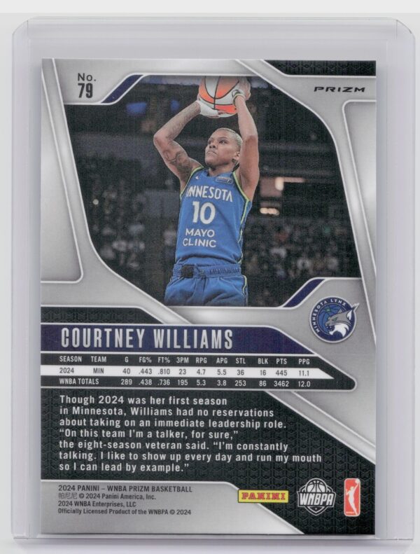 2024-25 Panini Prizm WNBA Courtney Williams Ice Prizms #79 Lynx - Image 3