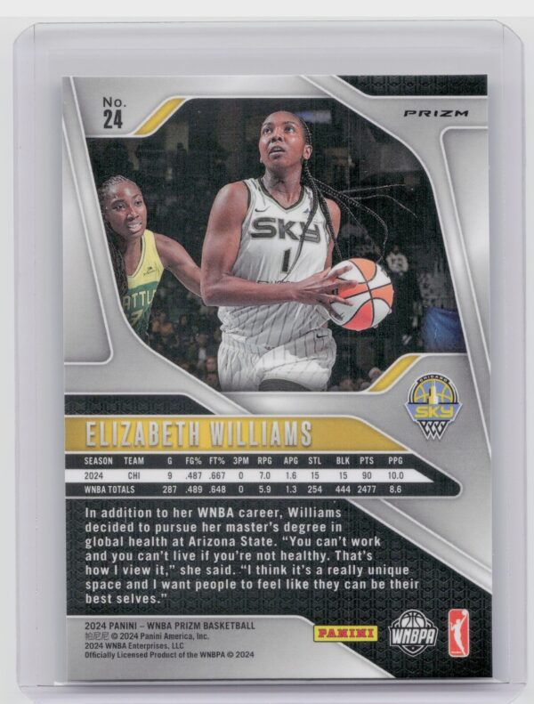 2024-25 Panini Prizm WNBA Elizabeth Williams Ice Prizms #24 Sky - Image 3