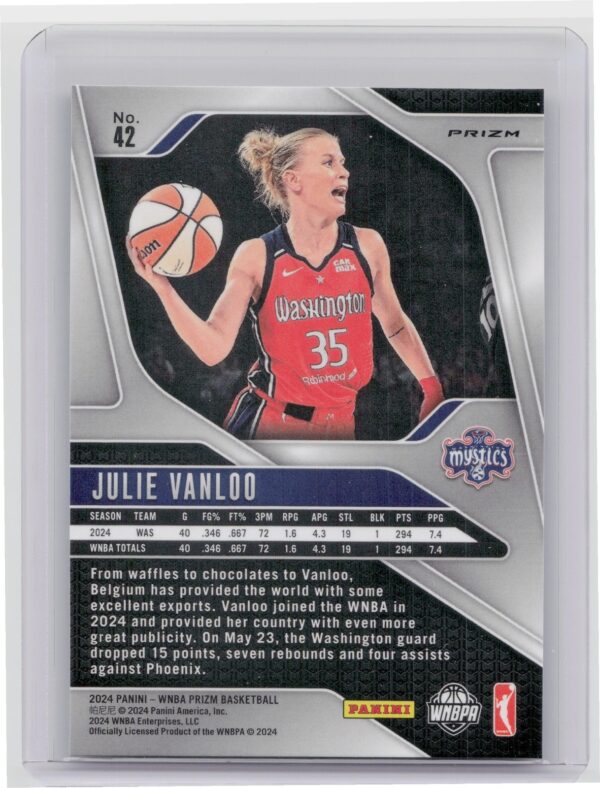 2024-25 Panini Prizm WNBA Julie Vanloo Ice Prizms RC #42 Mystics - Image 3