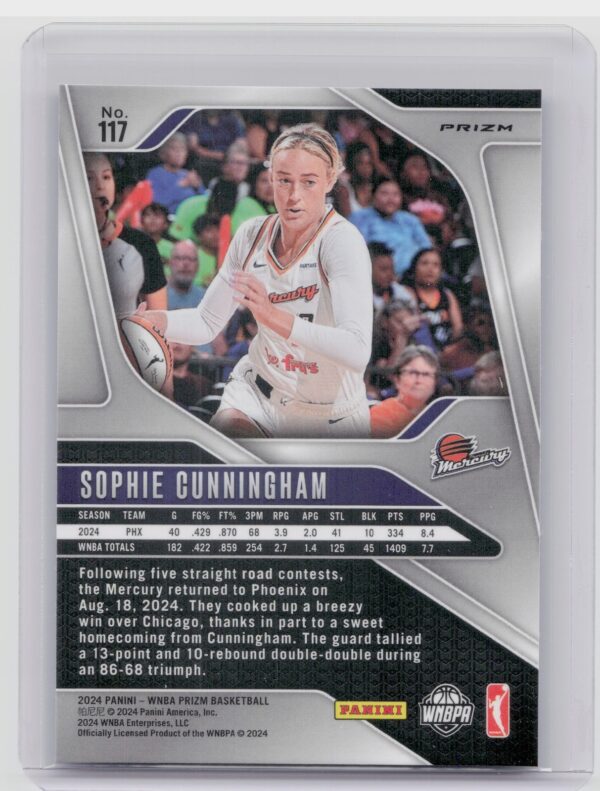 2024-25 Panini Prizm WNBA Sophie Cunningham Blue Velocity Prizms #117 Mercury - Image 3