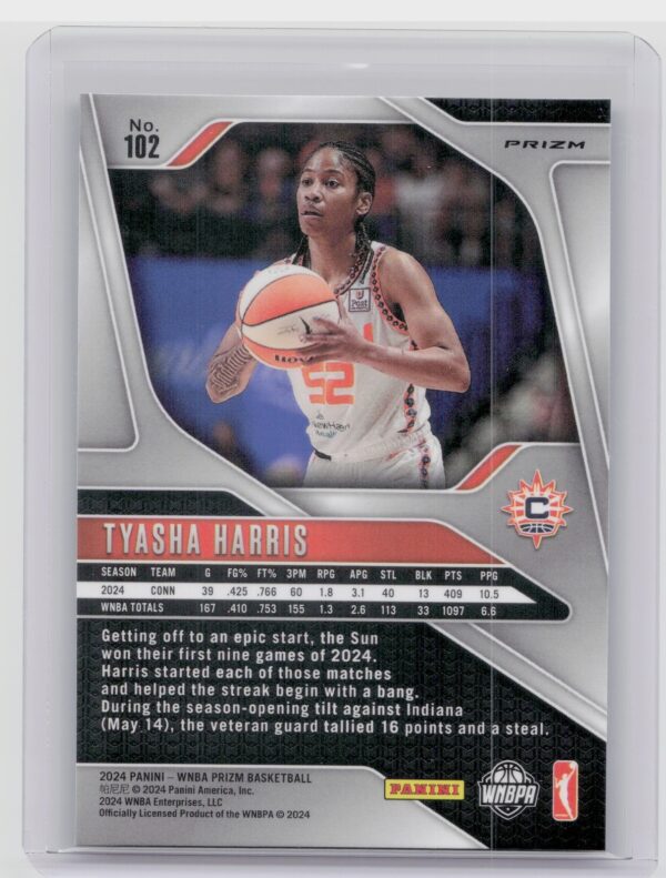 2024-25 Panini Prizm WNBA Tyasha Harris Green Prizms #102 Sun - Image 3