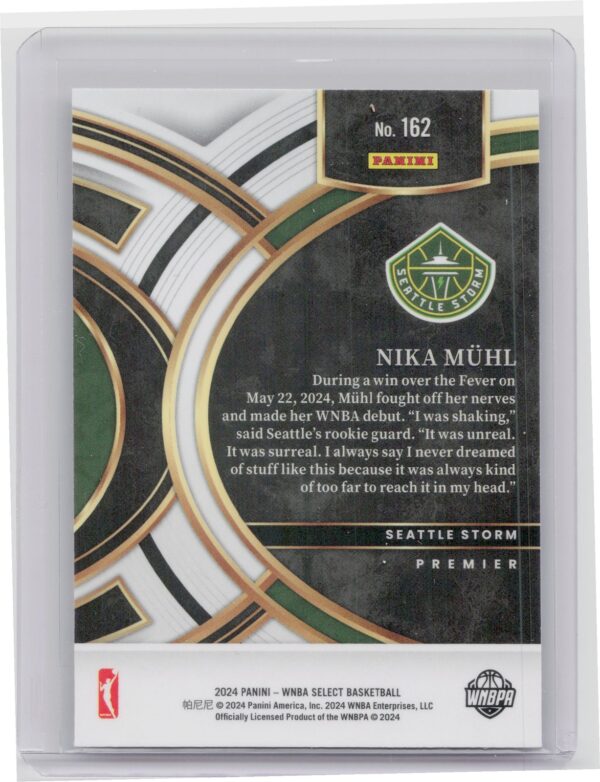 2024-25 Panini Select WNBA Nika Mühl RC 162 Storm - Image 3