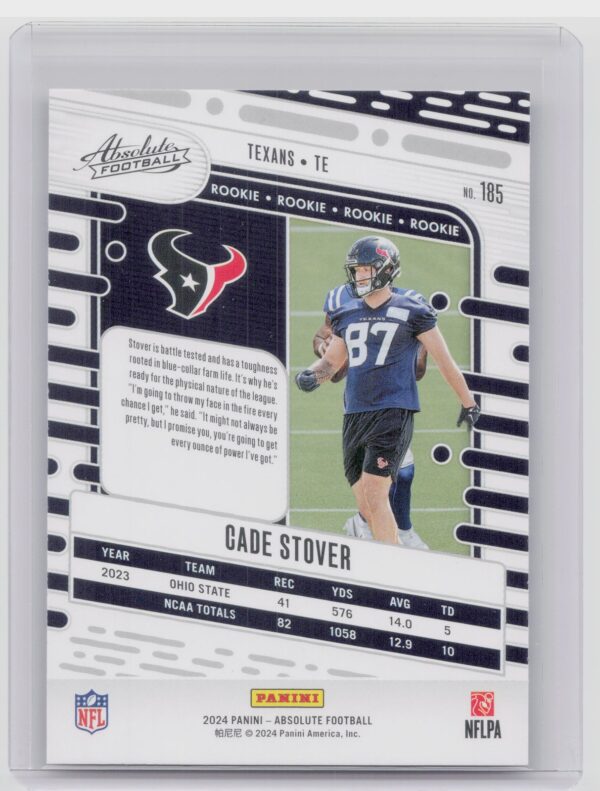 2024 Absolute Cade Stover Red and Blue RC 185 Texans - Image 3