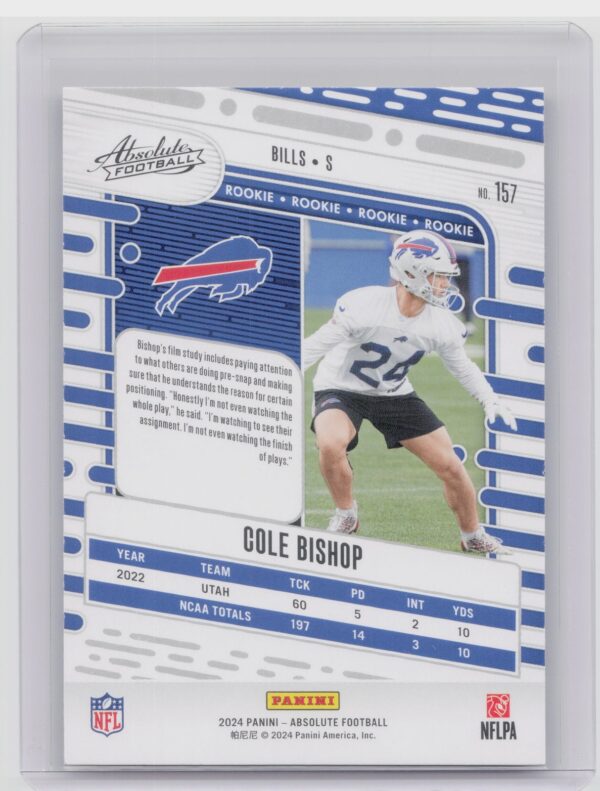 2024 Absolute Cole Bishop Red and Blue RC 157 Bills - Image 3