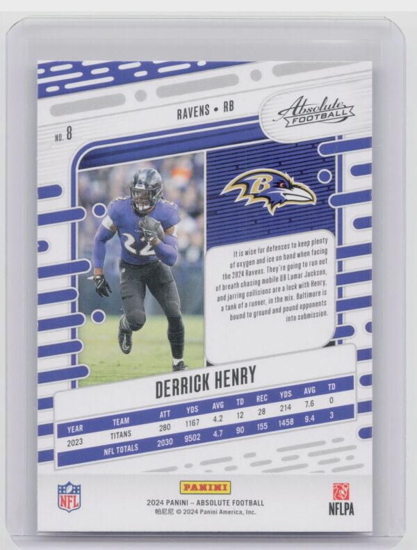 2024 Absolute Derrick Henry Red and Blue 8 Ravens - Image 3
