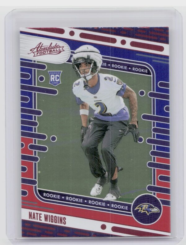 2024 Absolute Nate Wiggins Red and Blue RC #130 Ravens
