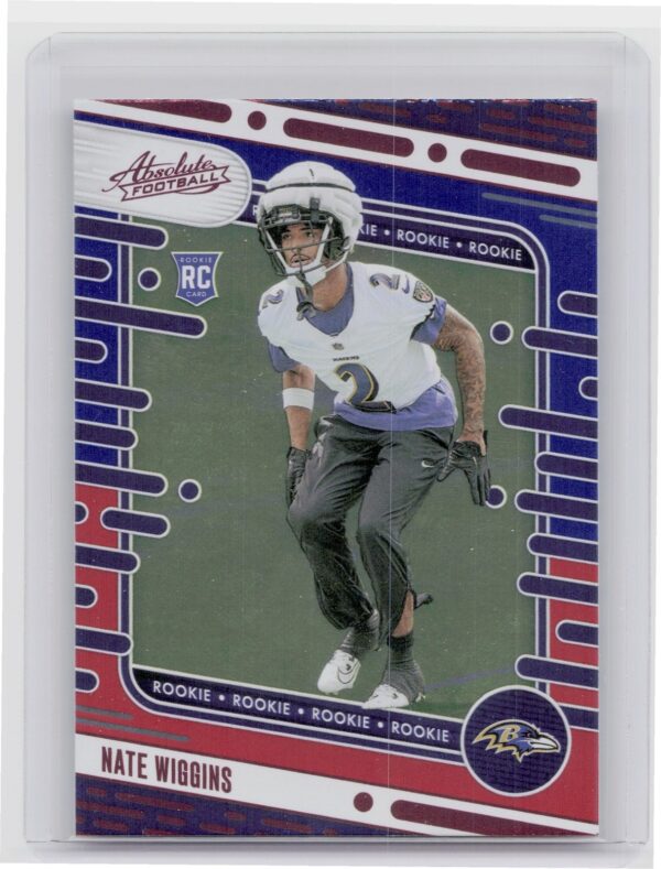 2024 Absolute Nate Wiggins Red and Blue RC 130 Ravens