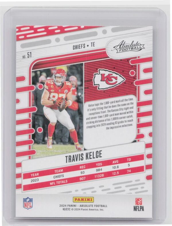 2024 Absolute Travis Kelce Red and Blue RC 51 Chiefs - Image 3