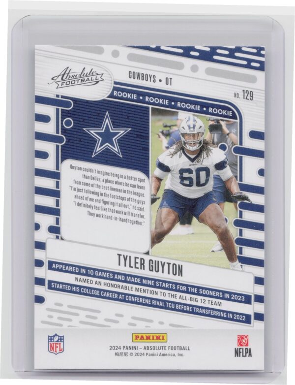 2024 Absolute Tyler Guyton RC 129 Cowboys - Image 3