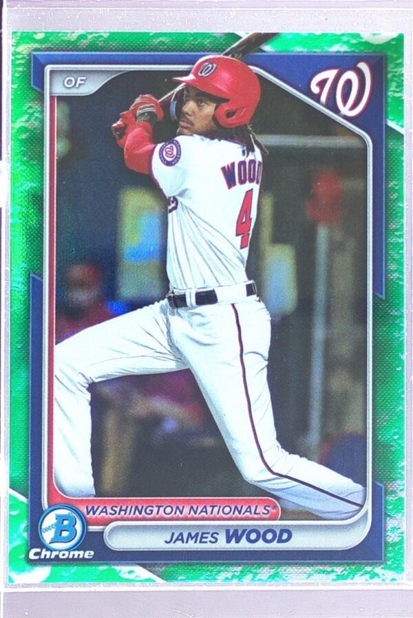 2024 Bowman James Wood #BCP-91 Nationals Chrome Prospects Lunar Glow Refractors