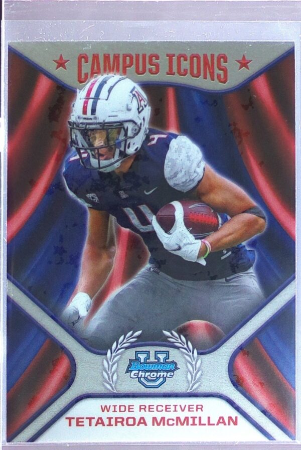 2024 Bowman University Chrome Tetairoa McMillan #CI-15 Wildcats Campus Icons