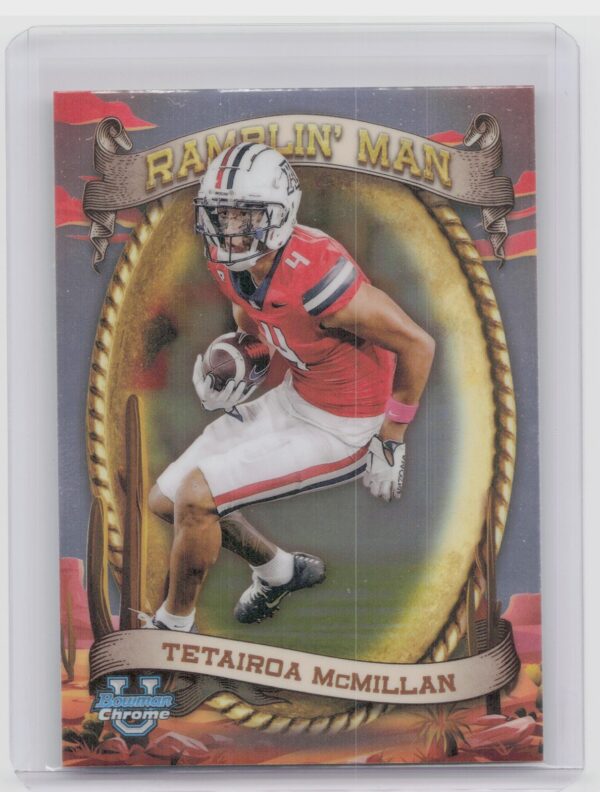 2024 Bowman University Chrome Tetairoa McMillan RC RM-5 Wildcats Ramblin’ Man