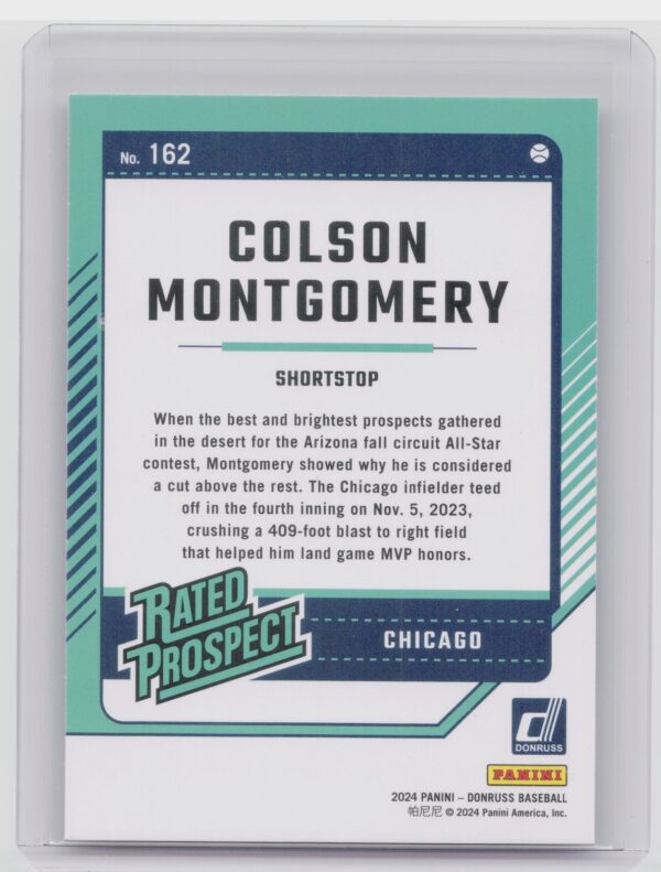 2024 Donruss Colson Montgomery #162 Sox - Image 3