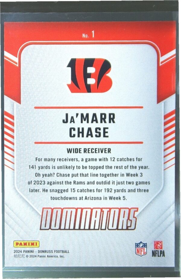 2024 Donruss Ja'Marr Chase 1 Bengals Dominators - Image 3