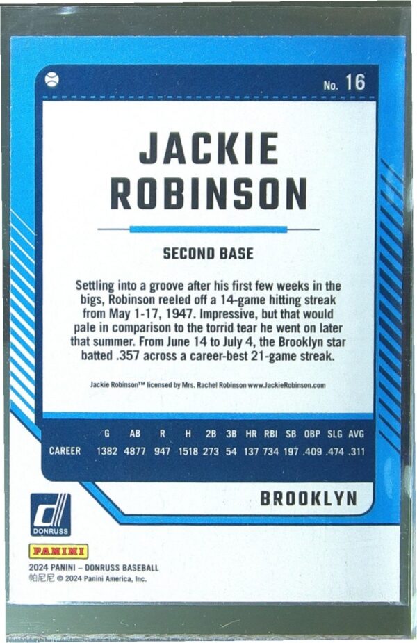 2024 Donruss Jackie Robinson Red and Blue #16 Dodgers - Image 3