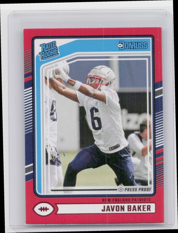 2024 Donruss Javon Baker Press Proof Red 353 Patriots
