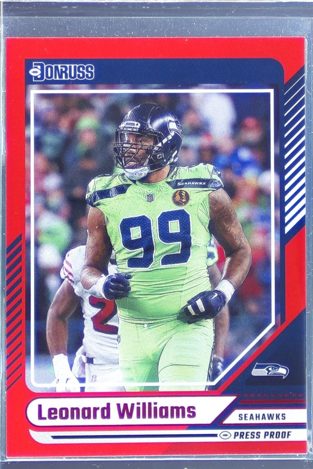 2024 Donruss Leonard Williams Press Proof Red 23 Seahawks