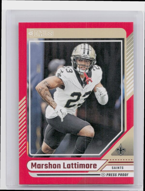2024 Donruss Marshon Lattimore Press Proof Red 133 Saints