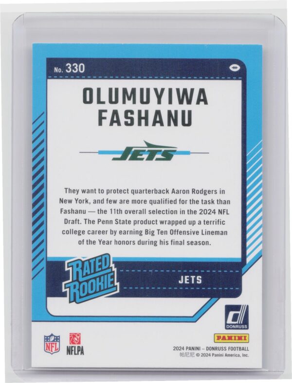 2024 Donruss Olumuyiwa Fashanu RC 330 Jets - Image 3