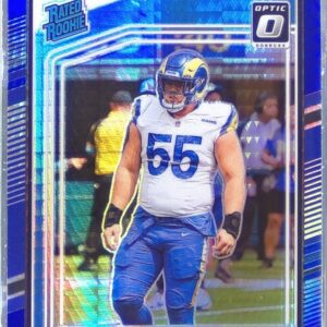 2024 Donruss Optic Braden Fiske Blue Hyper RC #210 Rams