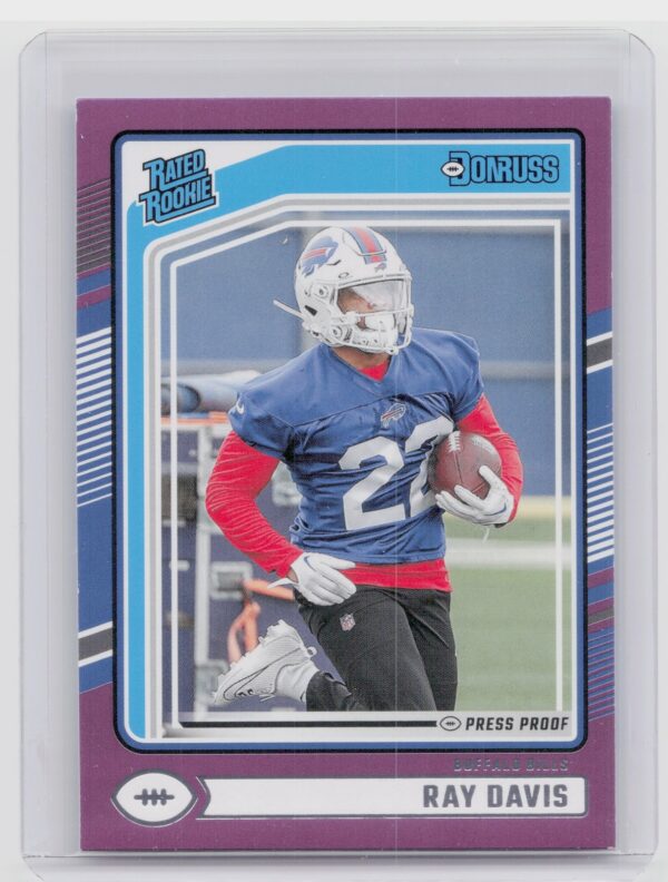 2024 Donruss Ray Davis Press Proof Purple RC 316 Bills