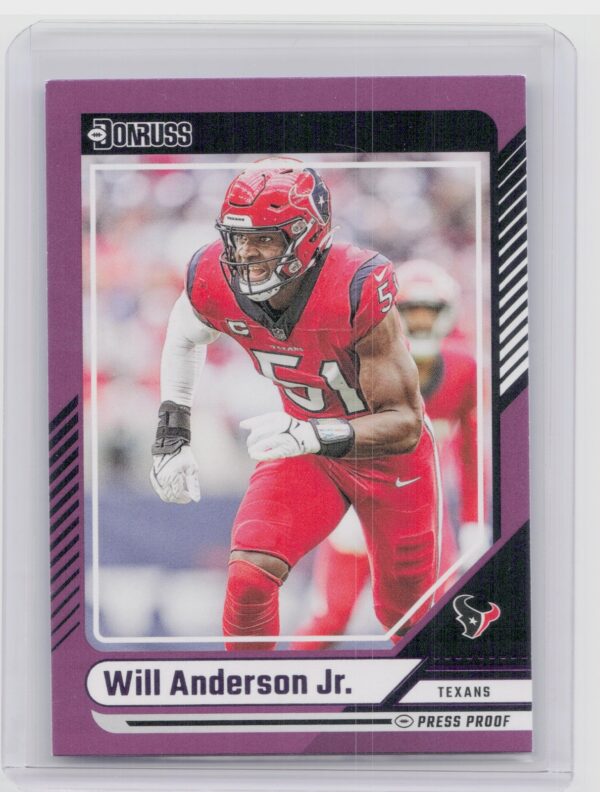 2024 Donruss Will Anderson Jr. Press Proof Purple 131 Texans