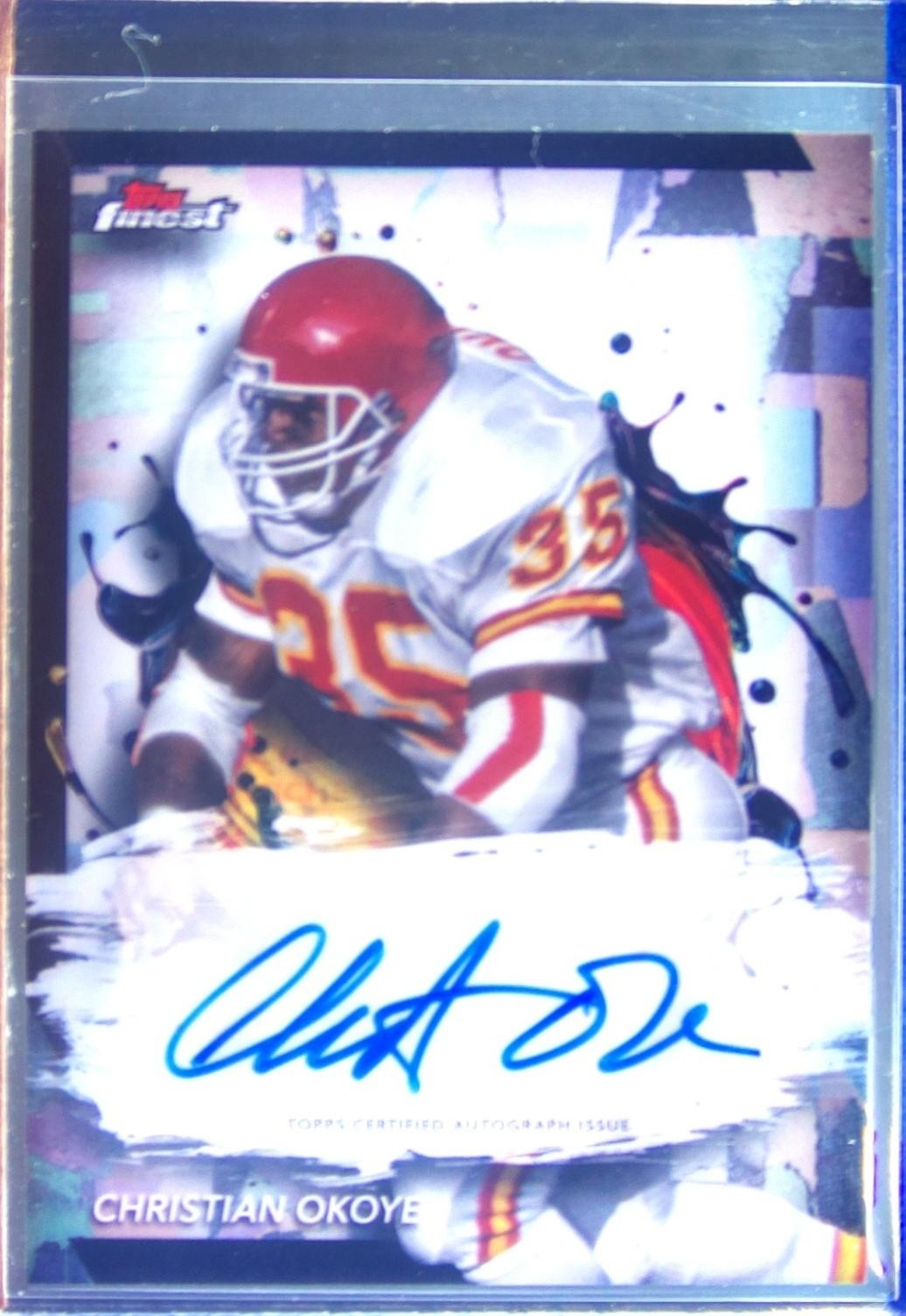 2024 Finest Christian Okoye Auto #FA-CO Chiefs Finest Autographs Refractor