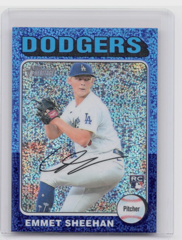2024 Heritage Emmet Sheehan Chrome Blue Sparkle Refractor #187 Dodgers