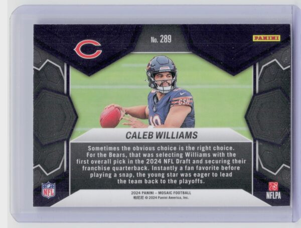 2024 Panini Mosaic Caleb Williams RC 289 Bears - Image 3