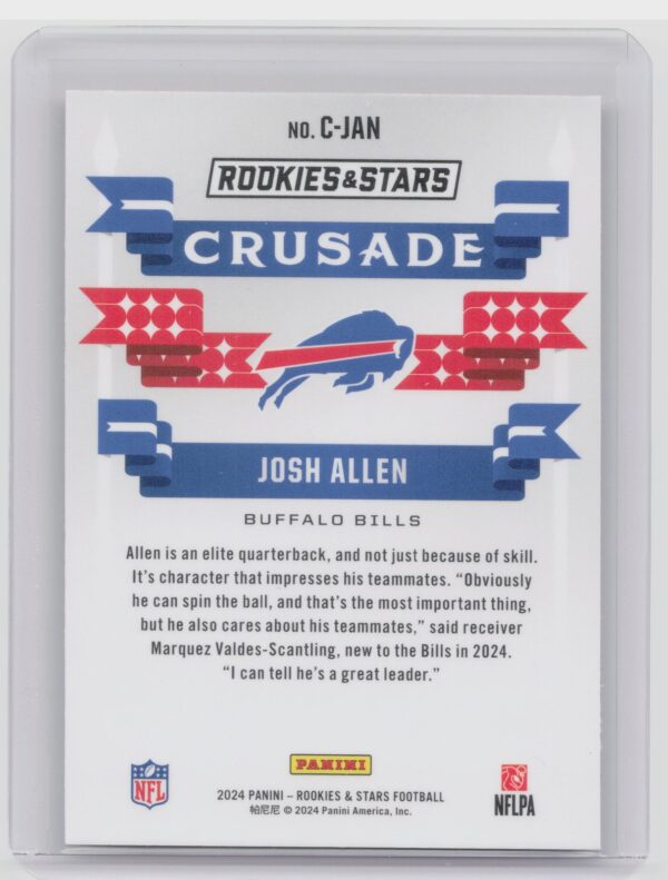 2024 Panini Rookies & Stars Josh Allen #C-JAN Bills Crusade Red Plaid - Image 3