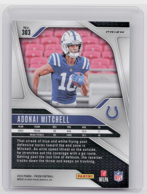 2024 Prizm Adonai Mitchell Silver 303 Colts - Image 3