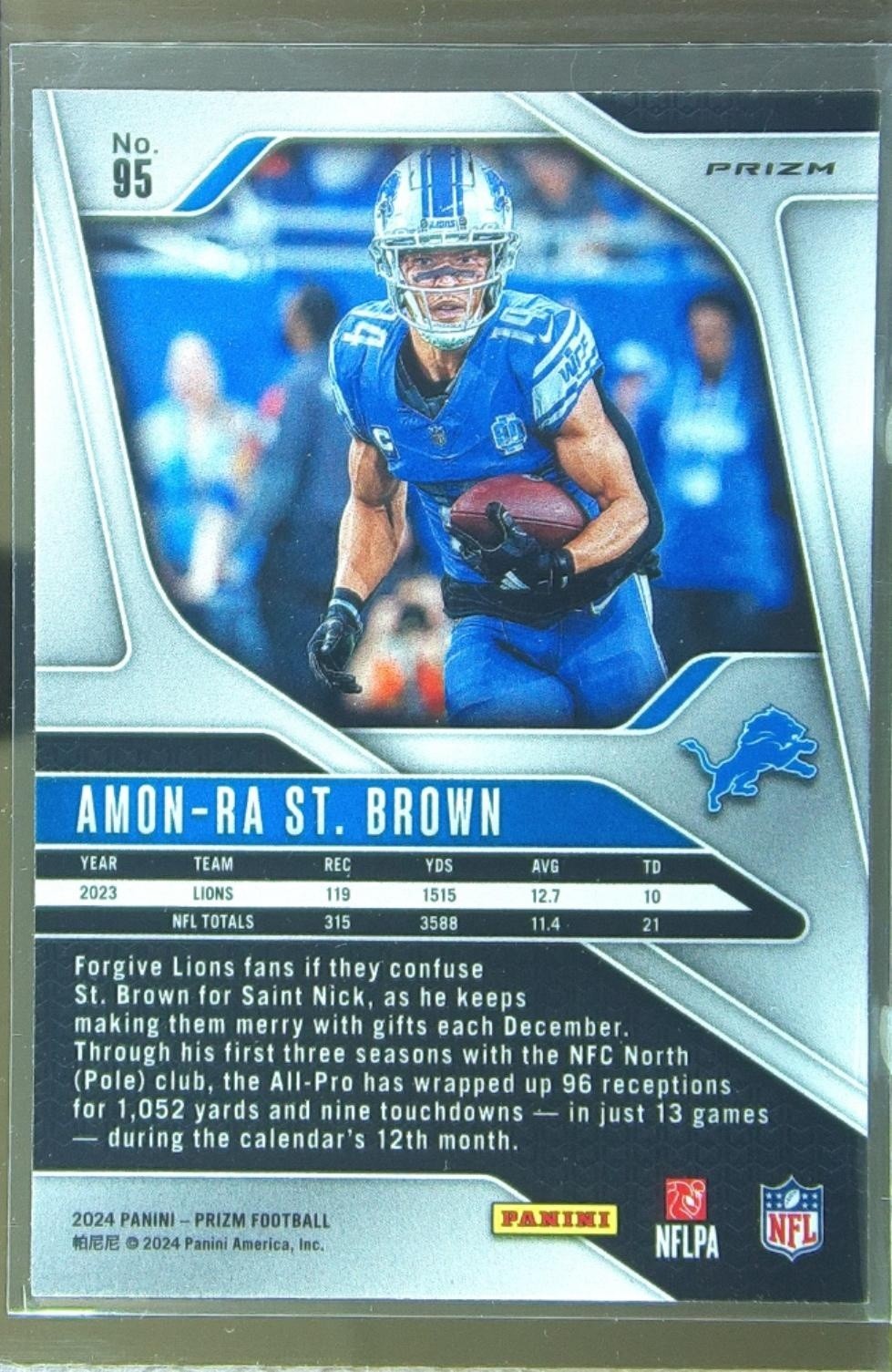 2024 Prizm Amon-Ra St. Brown Silver 95 Lions - Image 3