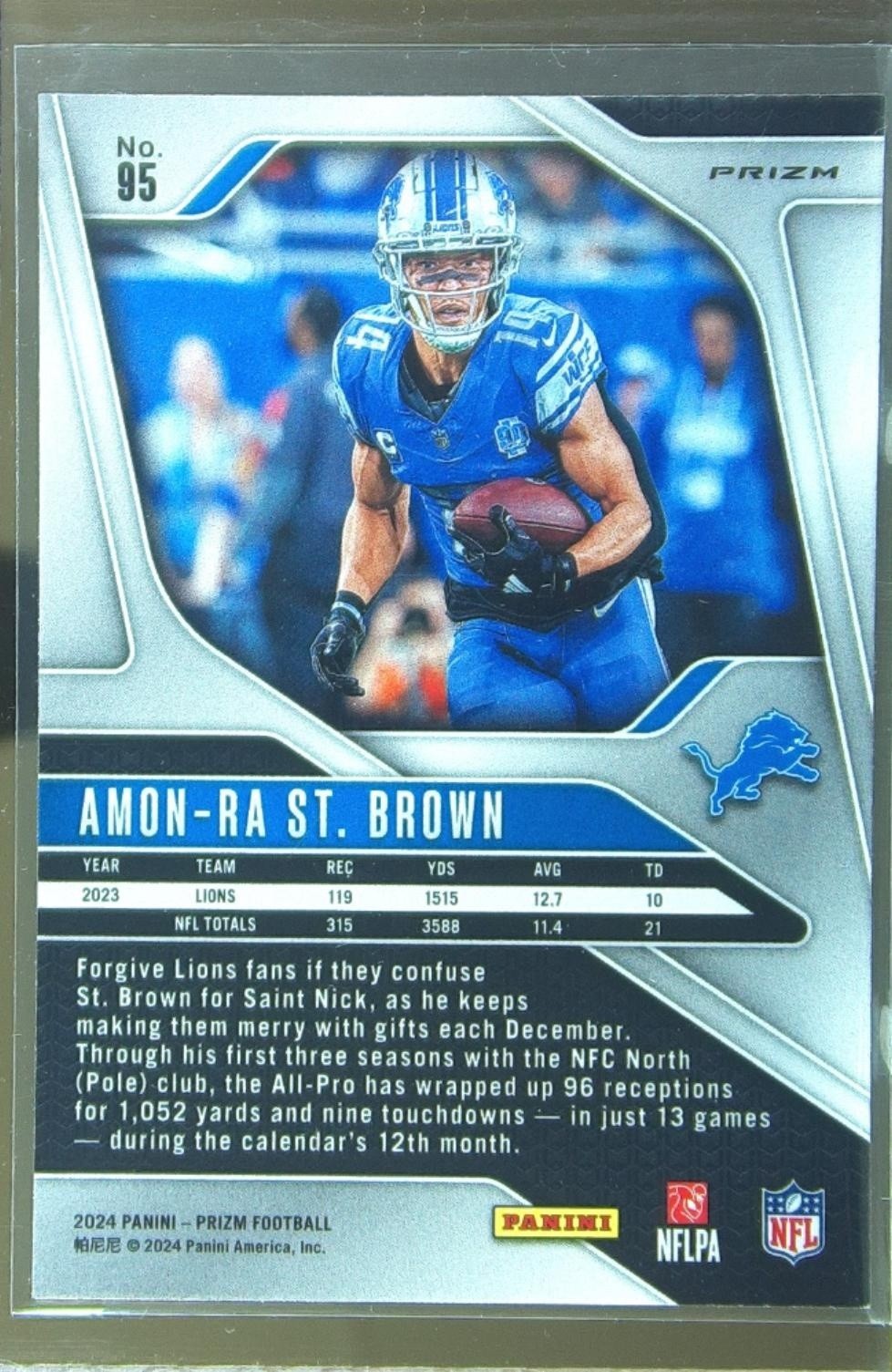 2024 Prizm Amon-Ra St. Brown Silver 95 Lions - Image 3