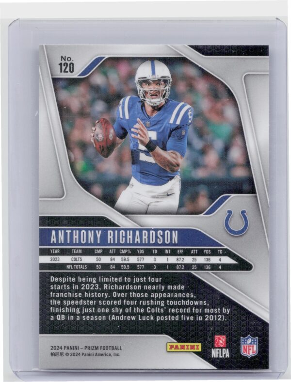 2024 Prizm Anthony Richardson 120 Colts - Image 3