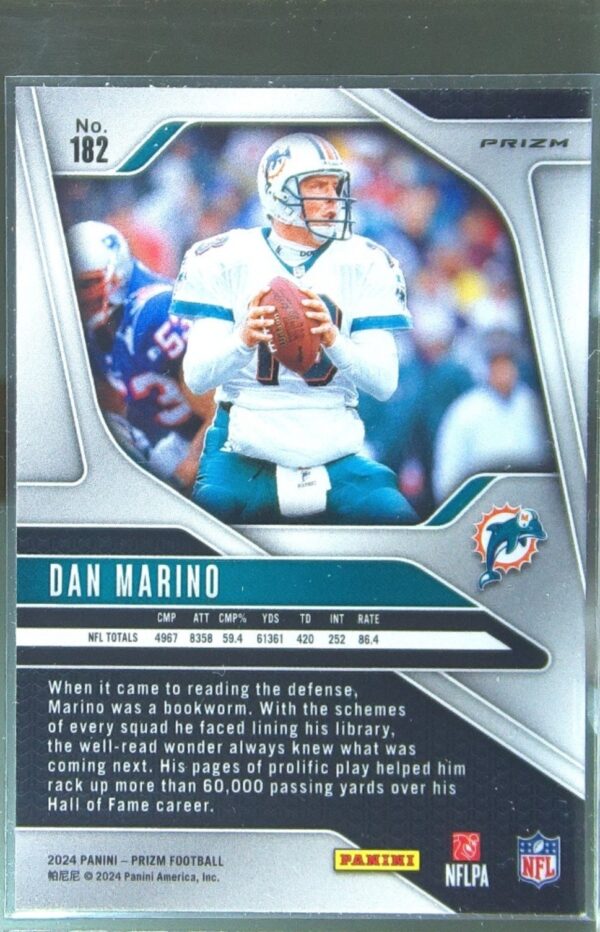 2024 Prizm Dan Marino Silver 182 Dolphins - Image 3