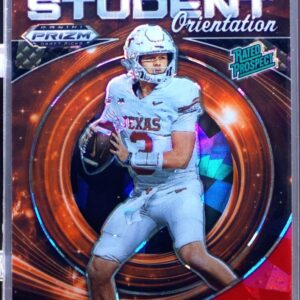 2024 Prizm Draft Picks Quinn Ewers #SO-QE Longhorns Student Orientation Red Ice