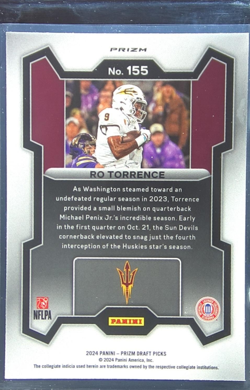 2024 Prizm Draft Picks Ro Torrence Red Ice RC #155 Devils - Image 3