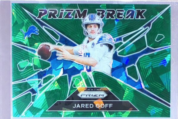 2024 Prizm Jared Goff 9 Lions Prizm Break Green Ice Prizm
