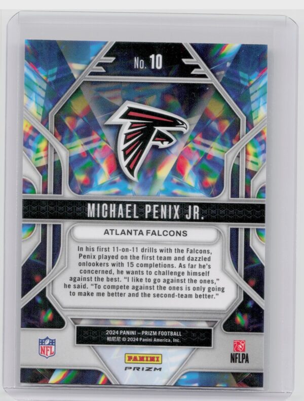 2024 Prizm Michael Penix Jr. 10 Falcons Prizmatic Wave Green Prizm - Image 3